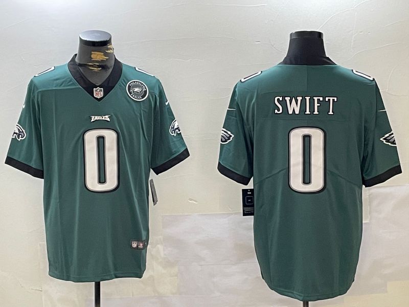 Men Philadelphia Eagles #0 Swift Green 2024 Nike Vapor Limited NFL Jersey style 2